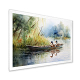 Ducks In A little Boat On The Lake - Duck Bedroom Wall Art