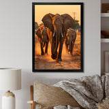 Glorious Elephant In The Wild At Sunset Wildlife - Black Elephant Wall Art