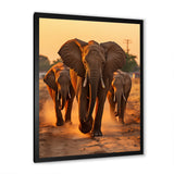 Glorious Elephant In The Wild At Sunset Wildlife - Black Elephant Wall Art