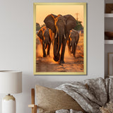 Glorious Elephant In The Wild At Sunset Wildlife - Black Elephant Wall Art