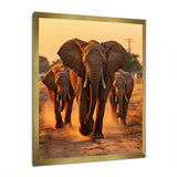Glorious Elephant In The Wild At Sunset Wildlife - Black Elephant Wall Art