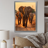 Glorious Elephant In The Wild At Sunset Wildlife - Black Elephant Wall Art