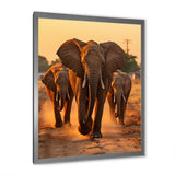 Glorious Elephant In The Wild At Sunset Wildlife - Black Elephant Wall Art
