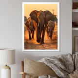 Glorious Elephant In The Wild At Sunset Wildlife - Black Elephant Wall Art