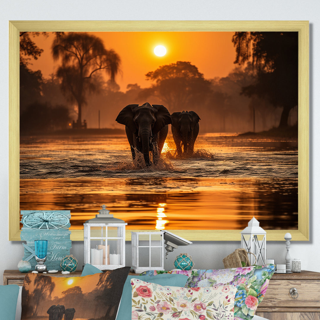Glorious Elephant In The Wild Wildlife Photography - Elephant Large Canvas Wall Art