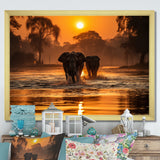 Glorious Elephant In The Wild Wildlife Photography - Elephant Large Canvas Wall Art