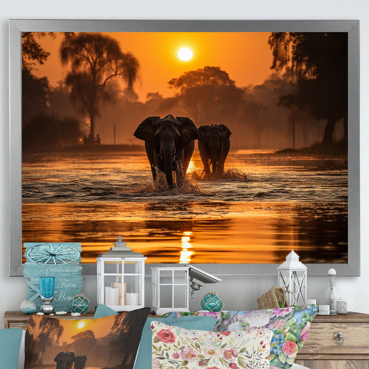 Glorious Elephant In The Wild Wildlife Photography - Elephant Large Canvas Wall Art