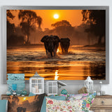 Glorious Elephant In The Wild Wildlife Photography - Elephant Large Canvas Wall Art