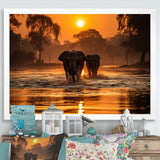 Glorious Elephant In The Wild Wildlife Photography - Elephant Large Canvas Wall Art