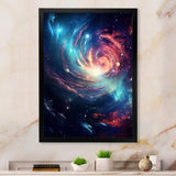 Vibrant Space Galaxy - Flamingo Living Room Wall Art