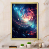 Vibrant Space Galaxy - Flamingo Living Room Wall Art