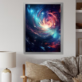 Vibrant Space Galaxy - Flamingo Living Room Wall Art