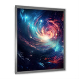 Vibrant Space Galaxy - Flamingo Living Room Wall Art