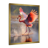 Majestic Pink Flamingo Spreading Its Wings - Flamingo Canvas Wall Art