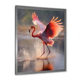 Majestic Pink Flamingo Spreading Its Wings - Flamingo Canvas Wall Art