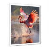 Majestic Pink Flamingo Spreading Its Wings - Flamingo Canvas Wall Art