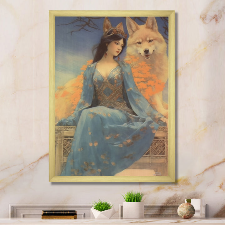 Cosmic Fox With Mystical Woman - Fox Wall Art Prints