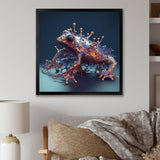 Neon Frog - Frog Framed Canvas Art