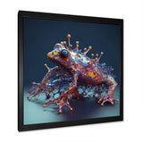 Neon Frog - Frog Framed Canvas Art