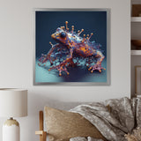 Neon Frog - Frog Framed Canvas Art