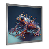 Neon Frog - Frog Framed Canvas Art