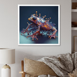 Neon Frog - Frog Framed Canvas Art