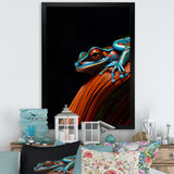 Portrait Of Pinstriped Tree Frog Wildlife - Frog Home Decor Art