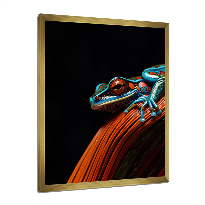 Portrait Of Pinstriped Tree Frog Wildlife - Frog Home Decor Art