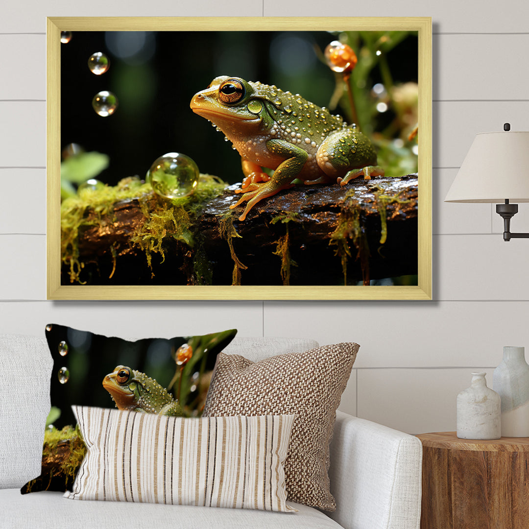 Portrait Of Green Frog Nature Photography - Frog Bedroom Wall Art