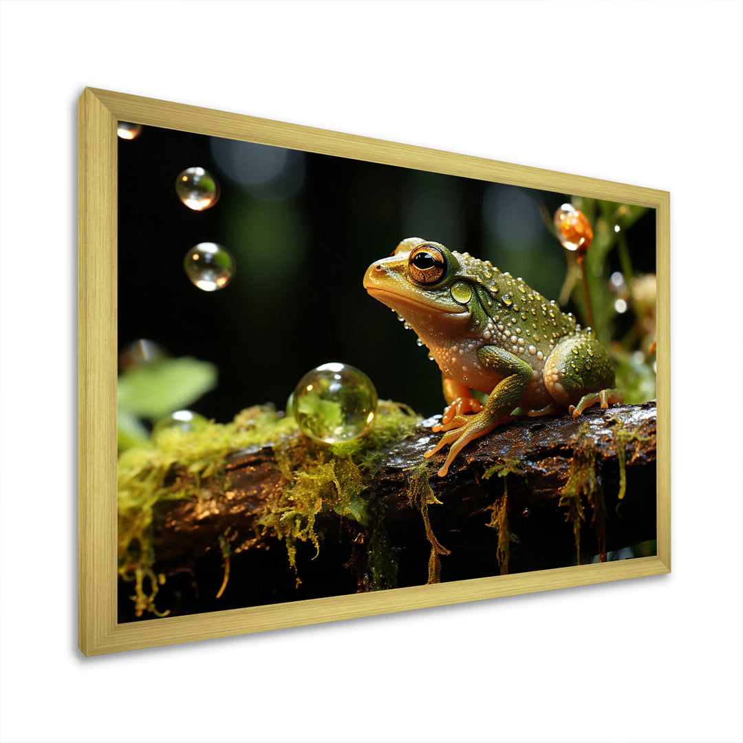 Portrait Of Green Frog Nature Photography - Frog Bedroom Wall Art