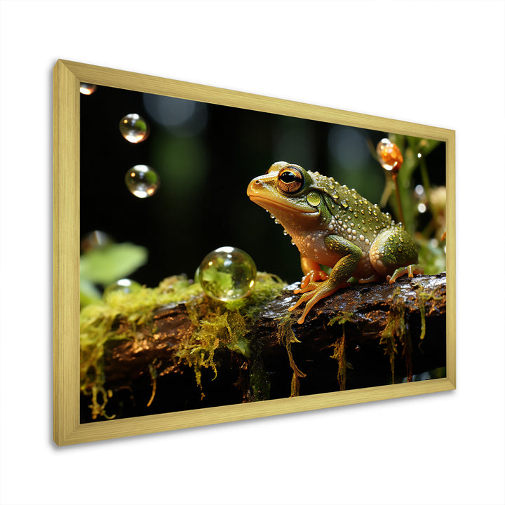 Portrait Of Green Frog Nature Photography - Frog Bedroom Wall Art
