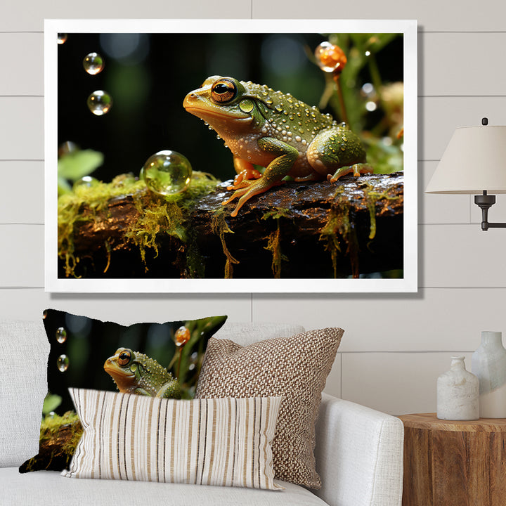 Portrait Of Green Frog Nature Photography - Frog Bedroom Wall Art