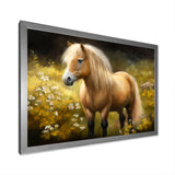 Golden Pony In Flower Meadow - Horse Wall Art Prints