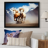Wild Horses Galloping In The Mountains - Horse Large Canvas Wall Art