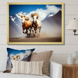 Wild Horses Galloping In The Mountains - Horse Large Canvas Wall Art