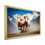 Wild Horses Galloping In The Mountains - Horse Large Canvas Wall Art