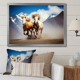 Wild Horses Galloping In The Mountains - Horse Large Canvas Wall Art