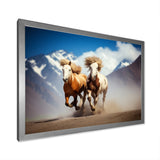 Wild Horses Galloping In The Mountains - Horse Large Canvas Wall Art