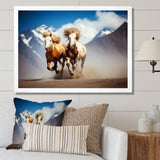 Wild Horses Galloping In The Mountains - Horse Large Canvas Wall Art