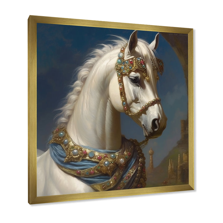 Portrait Of Majestic White Horse - White Horse Wall Art