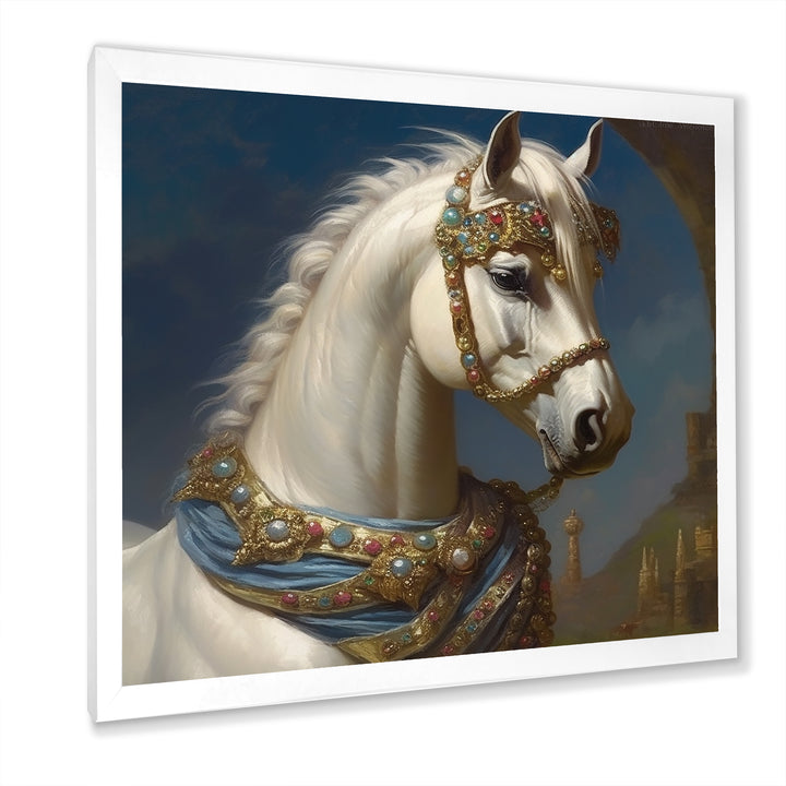 Portrait Of Majestic White Horse - White Horse Wall Art