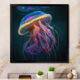 Radiant Colorful Deep Sea Jellyfish - Jellyfish Large Canvas Wall Art