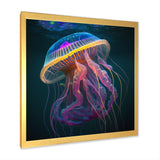 Radiant Colorful Deep Sea Jellyfish - Jellyfish Large Canvas Wall Art
