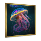 Radiant Colorful Deep Sea Jellyfish - Jellyfish Large Canvas Wall Art