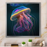 Radiant Colorful Deep Sea Jellyfish - Jellyfish Large Canvas Wall Art