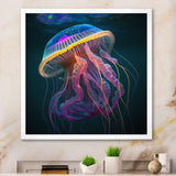 Radiant Colorful Deep Sea Jellyfish - Jellyfish Large Canvas Wall Art