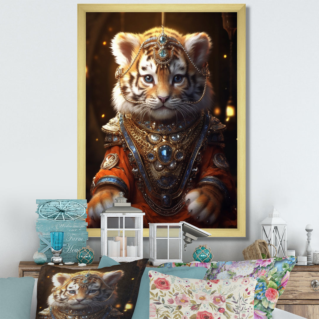 Cute Little Royal Lion Kitten - Lion Canvas Wall Art
