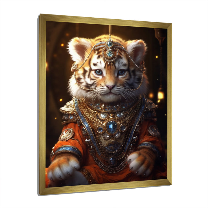 Cute Little Royal Lion Kitten - Lion Canvas Wall Art