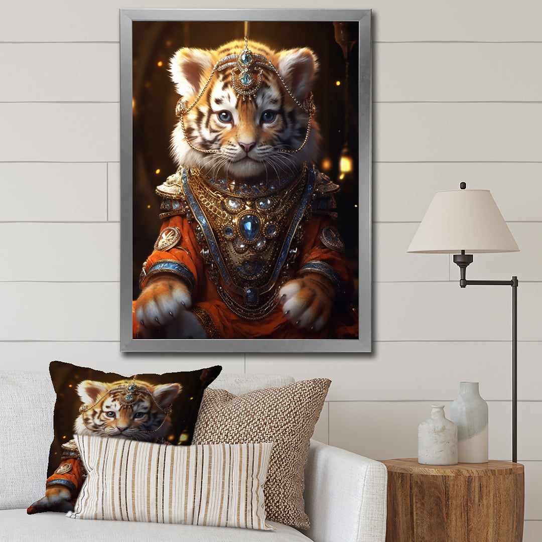 Cute Little Royal Lion Kitten - Lion Canvas Wall Art