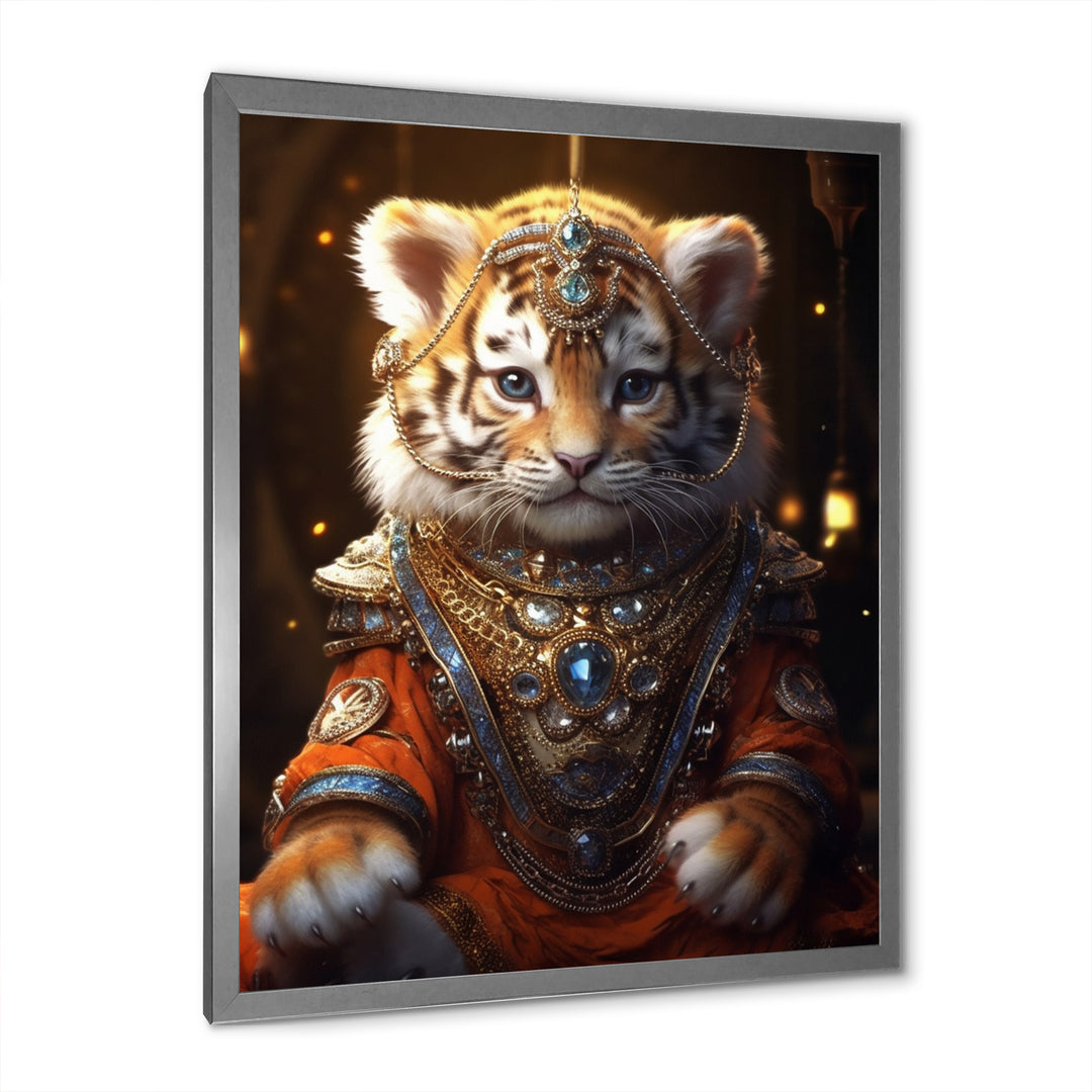 Cute Little Royal Lion Kitten - Lion Canvas Wall Art